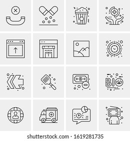 16 Business Universal Icons Vector. Creative Icon Illustration to use in web and Mobile Related project.