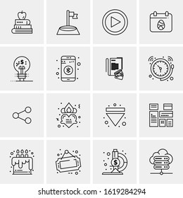 16 Business Universal Icons Vector. Creative Icon Illustration to use in web and Mobile Related project.