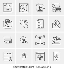 16 Business Universal Icons Vector. Creative Icon Illustration to use in web and Mobile Related project.