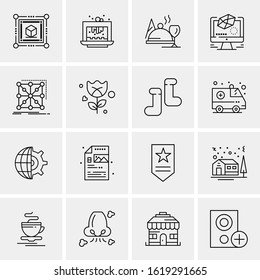 16 Business Universal Icons Vector. Creative Icon Illustration to use in web and Mobile Related project.