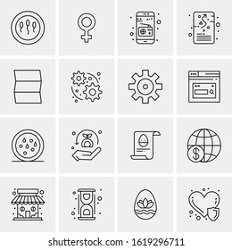 16 Business Universal Icons Vector. Creative Icon Illustration to use in web and Mobile Related project.