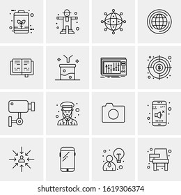 16 Business Universal Icons Vector. Creative Icon Illustration to use in web and Mobile Related project.