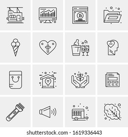 16 Business Universal Icons Vector. Creative Icon Illustration to use in web and Mobile Related project.