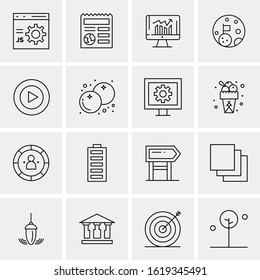 16 Business Universal Icons Vector. Creative Icon Illustration to use in web and Mobile Related project.