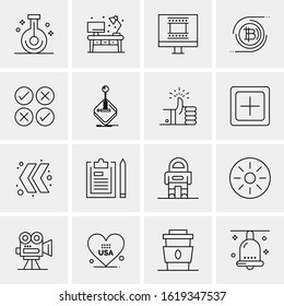 16 Business Universal Icons Vector. Creative Icon Illustration to use in web and Mobile Related project.