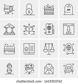 16 Business Universal Icons Vector. Creative Icon Illustration to use in web and Mobile Related project.