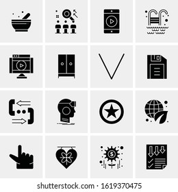 16 Business Universal Icons Vector. Creative Icon Illustration to use in web and Mobile Related project.