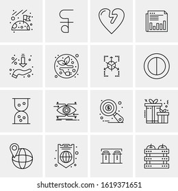 16 Business Universal Icons Vector. Creative Icon Illustration to use in web and Mobile Related project.