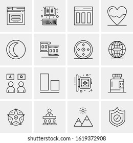 16 Business Universal Icons Vector. Creative Icon Illustration to use in web and Mobile Related project.