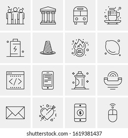 16 Business Universal Icons Vector. Creative Icon Illustration to use in web and Mobile Related project.