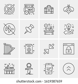 16 Business Universal Icons Vector. Creative Icon Illustration to use in web and Mobile Related project.