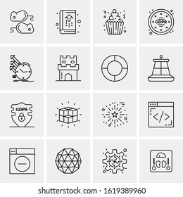 16 Business Universal Icons Vector. Creative Icon Illustration to use in web and Mobile Related project.