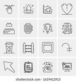 16 Business Universal Icons Vector. Creative Icon Illustration to use in web and Mobile Related project.