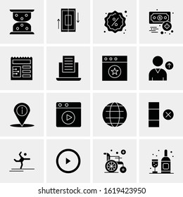 16 Business Universal Icons Vector. Creative Icon Illustration to use in web and Mobile Related project.