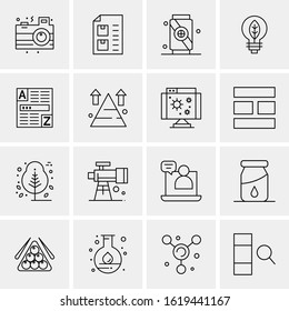 16 Business Universal Icons Vector. Creative Icon Illustration to use in web and Mobile Related project.