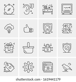 16 Business Universal Icons Vector. Creative Icon Illustration to use in web and Mobile Related project.