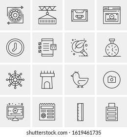 16 Business Universal Icons Vector. Creative Icon Illustration to use in web and Mobile Related project.