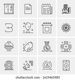 16 Business Universal Icons Vector. Creative Icon Illustration to use in web and Mobile Related project.