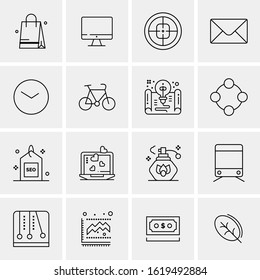 16 Business Universal Icons Vector. Creative Icon Illustration to use in web and Mobile Related project.