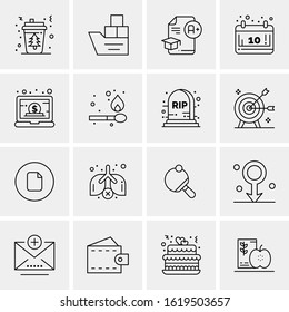 16 Business Universal Icons Vector. Creative Icon Illustration to use in web and Mobile Related project.