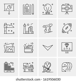 16 Business Universal Icons Vector. Creative Icon Illustration to use in web and Mobile Related project.