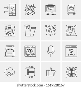 16 Business Universal Icons Vector. Creative Icon Illustration to use in web and Mobile Related project.