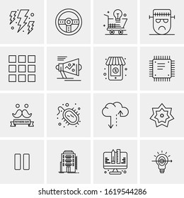 16 Business Universal Icons Vector. Creative Icon Illustration to use in web and Mobile Related project.