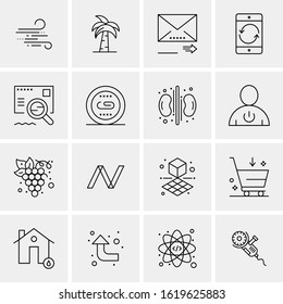 16 Business Universal Icons Vector. Creative Icon Illustration to use in web and Mobile Related project.