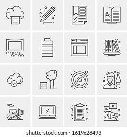 16 Business Universal Icons Vector. Creative Icon Illustration to use in web and Mobile Related project.