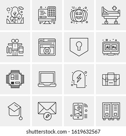 16 Business Universal Icons Vector. Creative Icon Illustration to use in web and Mobile Related project.