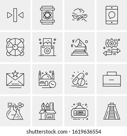 16 Business Universal Icons Vector. Creative Icon Illustration to use in web and Mobile Related project.