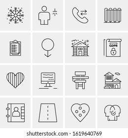 16 Business Universal Icons Vector. Creative Icon Illustration to use in web and Mobile Related project.