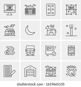 16 Business Universal Icons Vector. Creative Icon Illustration to use in web and Mobile Related project.