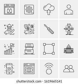 16 Business Universal Icons Vector. Creative Icon Illustration to use in web and Mobile Related project.
