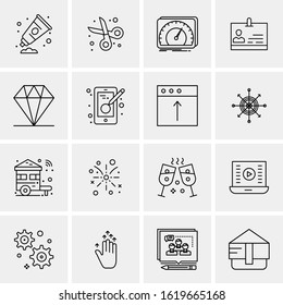 16 Business Universal Icons Vector. Creative Icon Illustration to use in web and Mobile Related project.