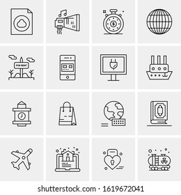 16 Business Universal Icons Vector. Creative Icon Illustration to use in web and Mobile Related project.