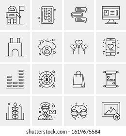 16 Business Universal Icons Vector. Creative Icon Illustration to use in web and Mobile Related project.