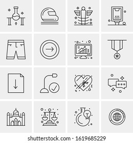 16 Business Universal Icons Vector. Creative Icon Illustration to use in web and Mobile Related project.