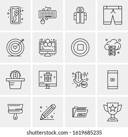 16 Business Universal Icons Vector. Creative Icon Illustration to use in web and Mobile Related project.