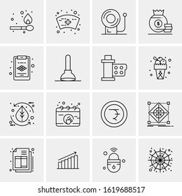 16 Business Universal Icons Vector. Creative Icon Illustration to use in web and Mobile Related project.