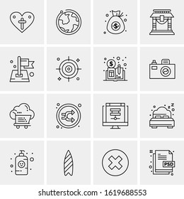 16 Business Universal Icons Vector. Creative Icon Illustration to use in web and Mobile Related project.