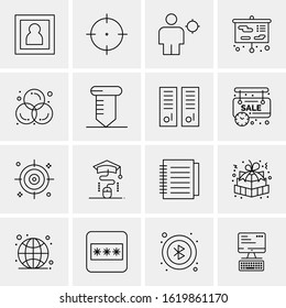 16 Business Universal Icons Vector. Creative Icon Illustration to use in web and Mobile Related project.