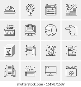 16 Business Universal Icons Vector. Creative Icon Illustration to use in web and Mobile Related project.