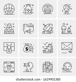 16 Business Universal Icons Vector. Creative Icon Illustration to use in web and Mobile Related project.
