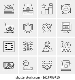 16 Business Universal Icons Vector. Creative Icon Illustration to use in web and Mobile Related project.