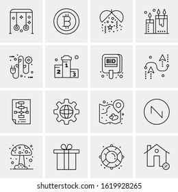 16 Business Universal Icons Vector. Creative Icon Illustration to use in web and Mobile Related project.