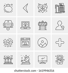 16 Business Universal Icons Vector. Creative Icon Illustration to use in web and Mobile Related project.