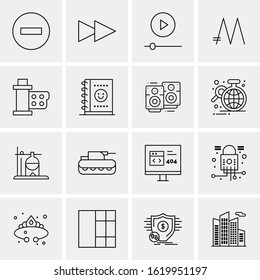 16 Business Universal Icons Vector. Creative Icon Illustration to use in web and Mobile Related project.