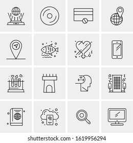 16 Business Universal Icons Vector. Creative Icon Illustration to use in web and Mobile Related project.