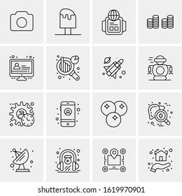 16 Business Universal Icons Vector. Creative Icon Illustration to use in web and Mobile Related project.